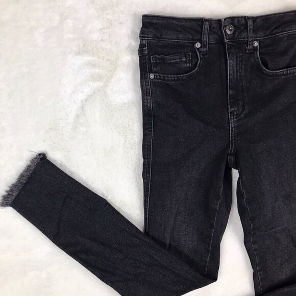 FREE PEOPLE We The Free Raw High-Rise Black Jeans Jegging NEW 25 - Picture 6 of 8